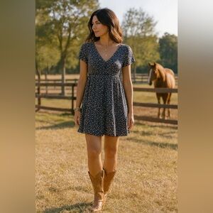 Denim & Supply Ralph Lauren | Black Floral Mini Dress Size M
